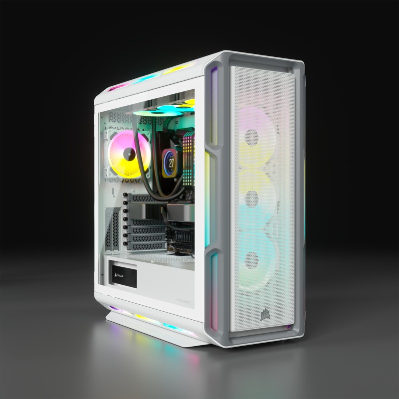 Corsair ICUE 5000T RGB Gaming Midi Tower Κουτί Υπολογιστή με Πλαϊνό Παράθυρο Λευκό