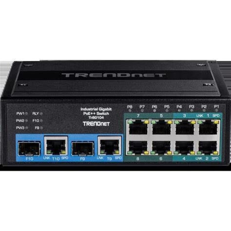 Trendnet TI-BG108 Unmanaged L2 PoE++ Switch με 8 Θύρες Gigabit (1Gbps) Ethernet και 2 SFP Θύρες