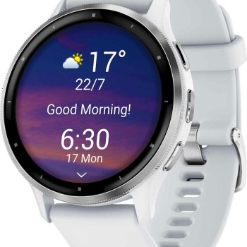 Garmin Venu 3 Stainless Steel 45mm Αδιάβροχο Smartwatch με Παλμογράφο (Silver Stainless Steel Bezel with Whitestone Case and Silicone Band)