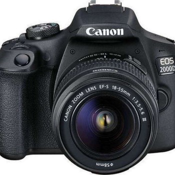 Canon DSLR Φωτογραφική Μηχανή EOS 2000D Crop Frame Kit (EF-S 18-55mm F3.5-5.6 DC III) Black