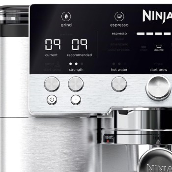 Ninja Αυτόματη Μηχανή Espresso 1650W με Μύλο Άλεσης Ασημί ES601EU