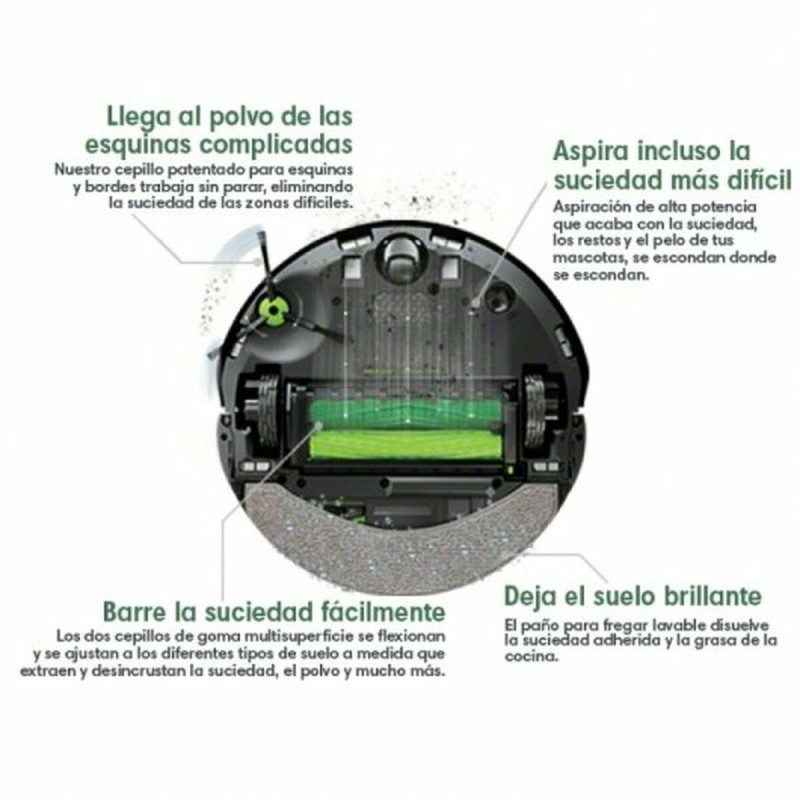 iRobot Roomba Combo J7 Σκούπα Ρομπότ για Σκούπισμα & Σφουγγάρισμα με Χαρτογράφηση και Wi-Fi Μαύρη