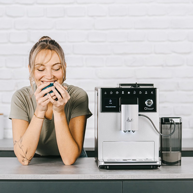 Melitta Ci Touch Αυτόματη Μηχανή Espresso 1400W Πίεσης 15bar με Μύλο Άλεσης Ασημί