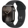 Apple Watch Series 10 Cellular Titanium 42mm Αδιάβροχο με eSIM και Παλμογράφο (Slate with Black Sport Band)