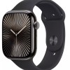 Apple Watch Series 10 Cellular Titanium 46mm Αδιάβροχο με eSIM και Παλμογράφο (Slate - Black Sport Band – M/L)