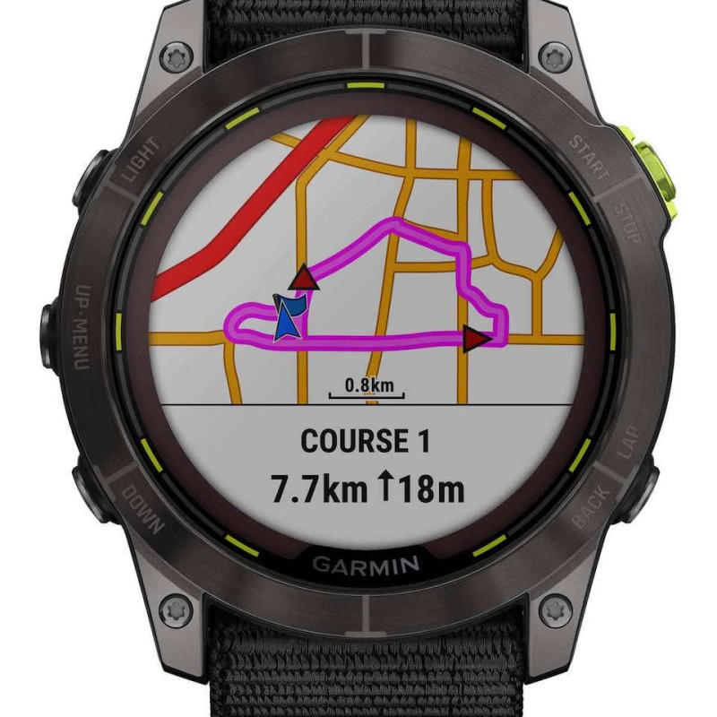 Garmin Enduro 2 Solar Titanium 51mm Αδιάβροχο Smartwatch με Παλμογράφο (Grey DLC Titanium with UltraFit Nylon Strap)