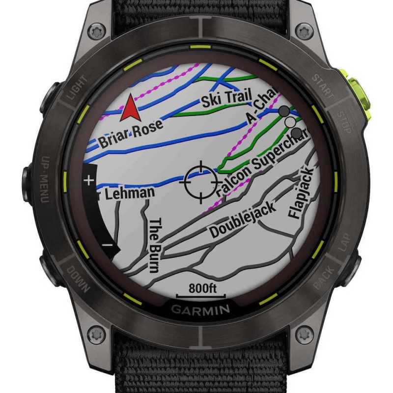 Garmin Enduro 2 Solar Titanium 51mm Αδιάβροχο Smartwatch με Παλμογράφο (Grey DLC Titanium with UltraFit Nylon Strap)