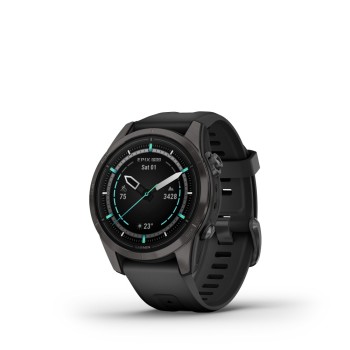 Garmin Epix Pro Sapphire Edition Titanium 42mm Αδιάβροχο Smartwatch με Παλμογράφο (Carbon Gray DLC Titanium with Black)