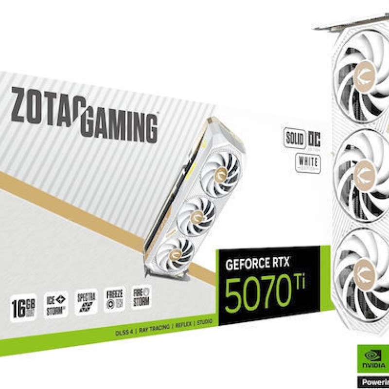 Zotac GeForce RTX 5070 Ti 16GB GDDR7 Κάρτα Γραφικών ZT-B50710Q2-10P