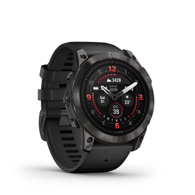 Garmin Epix Pro (Gen 2) Sapphire Edition Titanium 51mm Αδιάβροχο Smartwatch με Παλμογράφο (Carbon Grey DLC Titanium with Black Band)