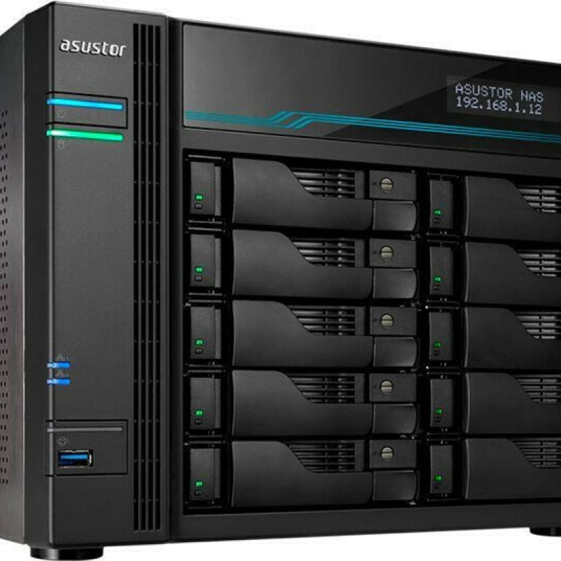 Asustor Lockerstor 10 (AS6510T) NAS Tower με 10 θέσεις για HDD/M.2/SSD και 2 θύρες Ethernet