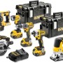 Dewalt DCK690P3T Σετ Δισκοπρίονο, Δραπανοκατσάβιδο, Παλμικό Κατσαβίδι, Πιστολέτο, Σέγα & Φακός Brushless 18V με 3 Μπαταρίες 5Ah και Θήκη