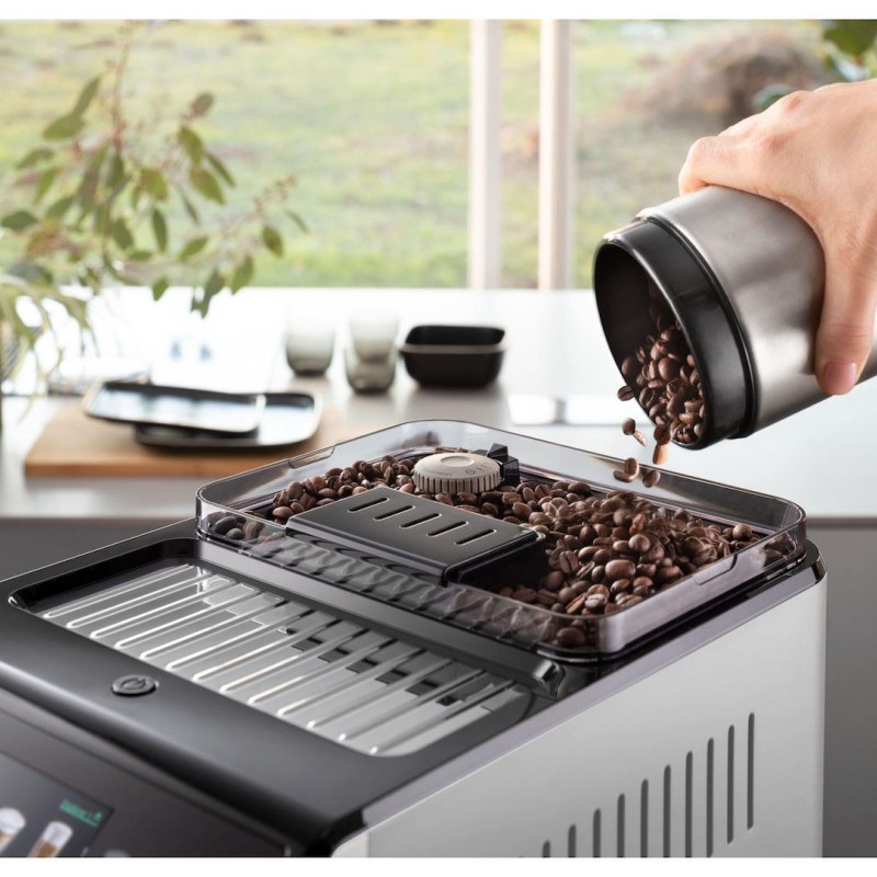 De'Longhi Eletta Explore Αυτόματη Μηχανή Espresso 1450W Πίεσης 19bar για Cappuccino με Μύλο Άλεσης Ασημί