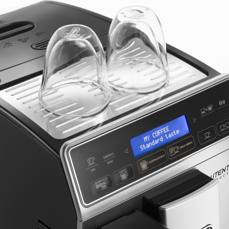 De'Longhi Autentica Αυτόματη Μηχανή Espresso 1450W Πίεσης 15bar για Cappuccino με Μύλο Άλεσης Ασημί