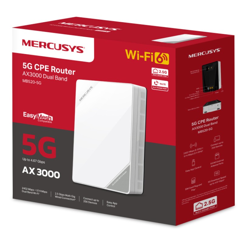 Mercusys MB520-5G Ασύρματο 5G Router Wi‑Fi 6