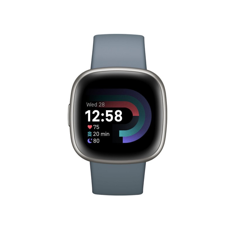 Fitbit Versa 4 Aluminium 41mm Αδιάβροχο Smartwatch με Παλμογράφο (Blue/Platinum)