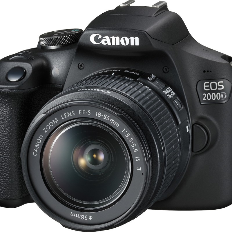 Canon DSLR Φωτογραφική Μηχανή EOS 2000D Crop Frame Kit (EF-S 18-55mm F3.5-5.6 IS ΙΙ)Kit (AF-P DX 18-55mm F3.5-5.6G VR + AF-P DX 70-300mm F4.5-6.3G ED VR)Kit (smc DA 18-135mm F3.5-5.6 ED AL [IF] DC WR) Black