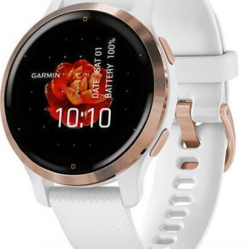 Garmin Venu 2S Stainless Steel 40mm Αδιάβροχο Smartwatch με Παλμογράφο (Rose Gold / White)