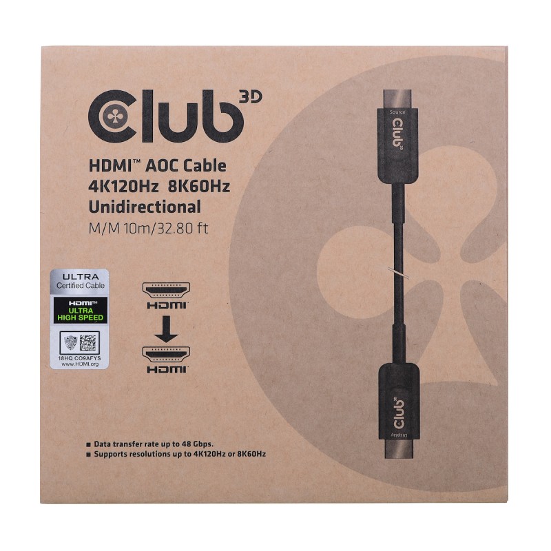 Club3D HDMI 2.1 Cable HDMI male - HDMI male 10m Μαύρο CAC-1376