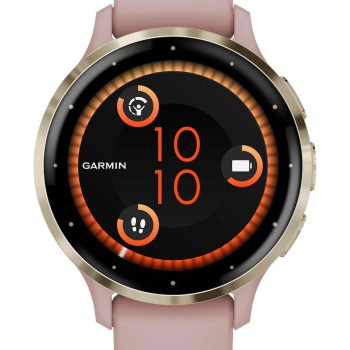 Garmin Venu 3S Stainless Steel 41mm Αδιάβροχο Smartwatch με Παλμογράφο (Soft Gold Stainless Steel Bezel with Dust Rose Case and Silicone Band)