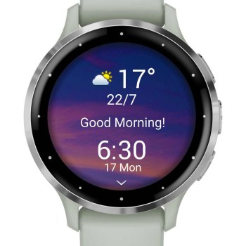 Garmin Venu 3S Stainless Steel 41mm Αδιάβροχο Smartwatch με Παλμογράφο (Silver Stainless Steel Bezel with Sage Gray Case and Silicone Band)