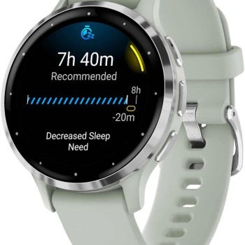 Garmin Venu 3S Stainless Steel 41mm Αδιάβροχο Smartwatch με Παλμογράφο (Silver Stainless Steel Bezel with Sage Gray Case and Silicone Band)