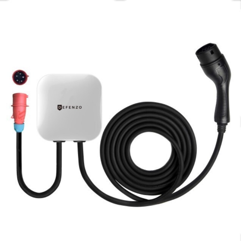 Defenzo Επιτοίχιος Σταθμός Φόρτισης 11kW με Ενσωματωμένο Καλώδιο Type 2
