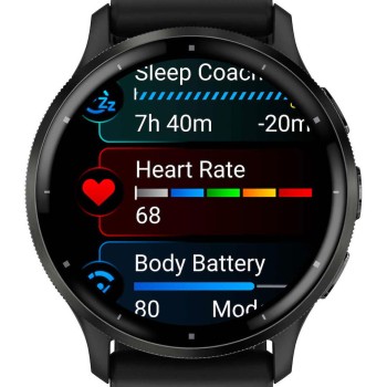 Garmin Venu 3 Stainless Steel 45mm Αδιάβροχο Smartwatch με Παλμογράφο (Slate Bezel With Black Silicone Band)