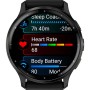 Garmin Venu 3 Stainless Steel 45mm Αδιάβροχο Smartwatch με Παλμογράφο (Slate Bezel With Black Silicone Band)