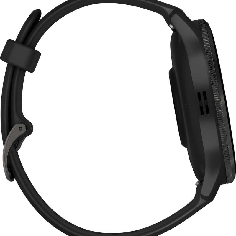 Garmin Venu 3 Stainless Steel 45mm Αδιάβροχο Smartwatch με Παλμογράφο (Slate Bezel With Black Silicone Band)