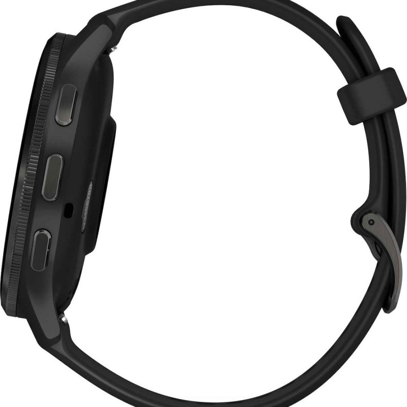 Garmin Venu 3 Stainless Steel 45mm Αδιάβροχο Smartwatch με Παλμογράφο (Slate Bezel With Black Silicone Band)