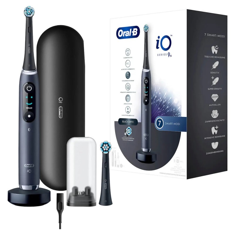 Oral-B iO Series 9N Ηλεκτρική Οδοντόβουρτσα με Αισθητήρα Πίεσης και Θήκη Ταξιδίου Μαύρη