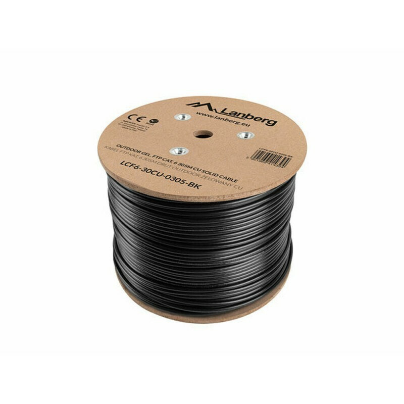 Lanberg F/FTP Cat.6 Καλώδιο Δικτύου Ethernet εξωτερικού χώρου χωρίς ακροδέκτες 305m Μαύρο 1τμχ (LCF6-30CU-0305-BK)