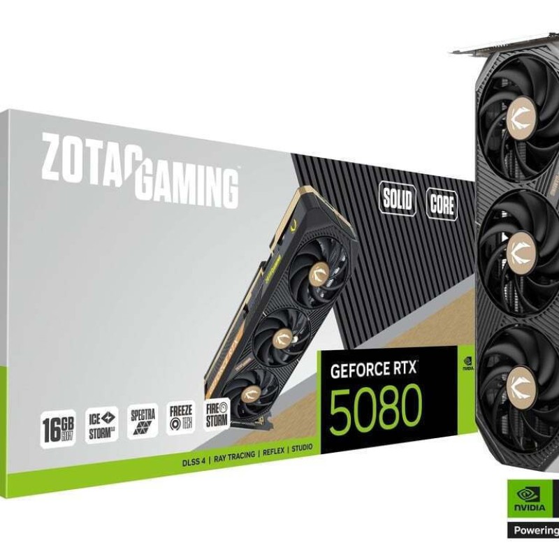 Zotac GeForce RTX 5080 16GB GDDR7 Solid Core Κάρτα Γραφικών ZT-B50800D2-10P