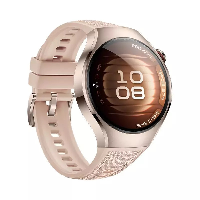 Huawei Watch 5 Stainless Steel 42mm Αδιάβροχο με eSIM και Παλμογράφο (Μπεζ)