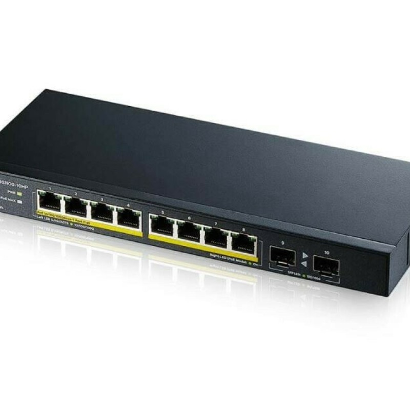 Zyxel GS1100-10HP-EU0102F v2 Managed L2 PoE Switch με 8 Θύρες Gigabit (1Gbps) Ethernet