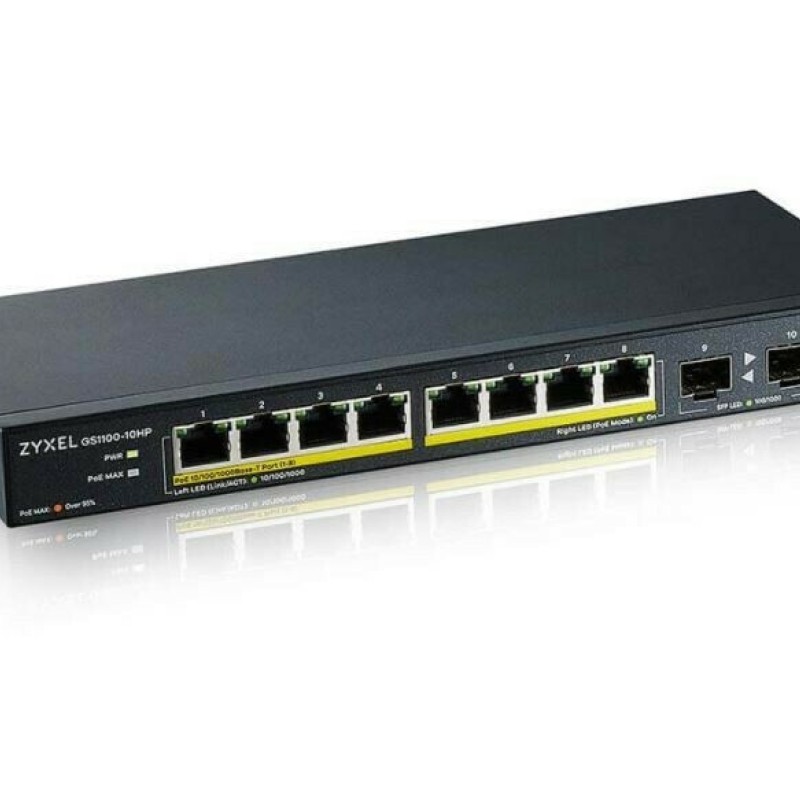 Zyxel GS1100-10HP-EU0102F v2 Managed L2 PoE Switch με 8 Θύρες Gigabit (1Gbps) Ethernet