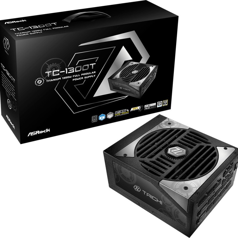 ASRock Taichi TC-1300T 1300W Μαύρο Τροφοδοτικό Υπολογιστή Full Modular 80 Plus Titanium