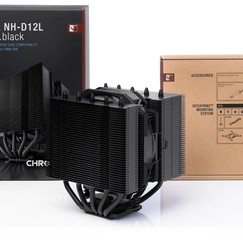 Noctua NH-D12L Chromax.Black Ψύκτρα Επεξεργαστή για Socket AM4/AM5/1200/115x/1700