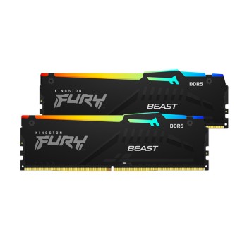 Kingston Fury Beast RGB DDR5 32GB RAM με 2x16GB Modules και Ταχύτητα 5600 για Desktop KF556C40BBAK2-32