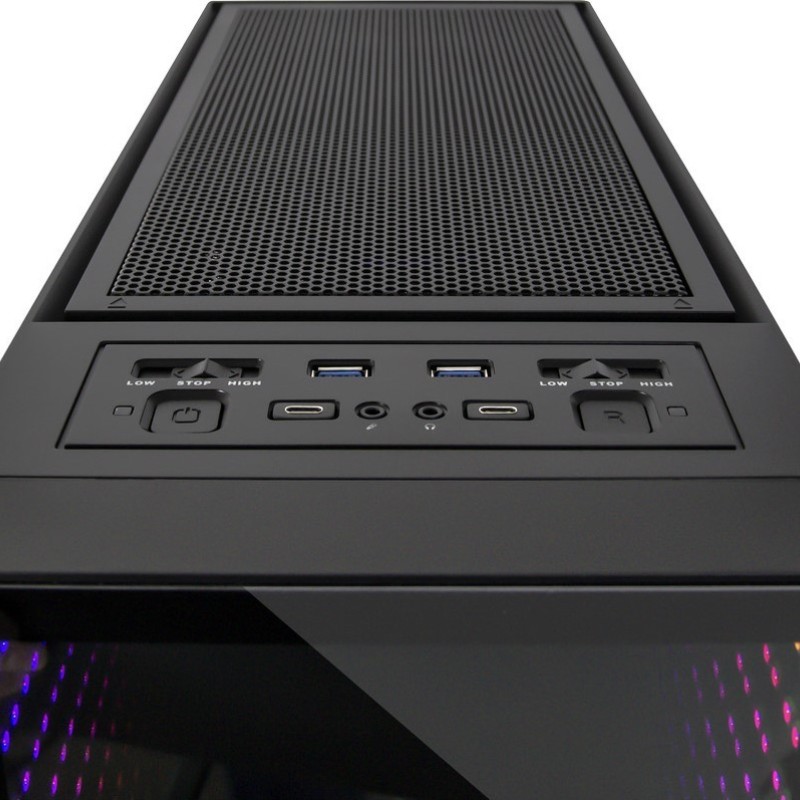 Inter-Tech X-908 Infini2 Gaming Midi Tower Κουτί Υπολογιστή με Πλαϊνό Παράθυρο και RGB Φωτισμό Μαύρο