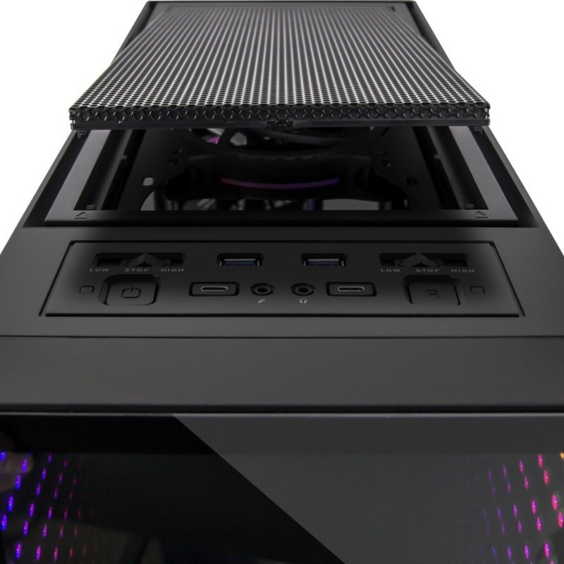 Inter-Tech X-908 Infini2 Gaming Midi Tower Κουτί Υπολογιστή με Πλαϊνό Παράθυρο και RGB Φωτισμό Μαύρο