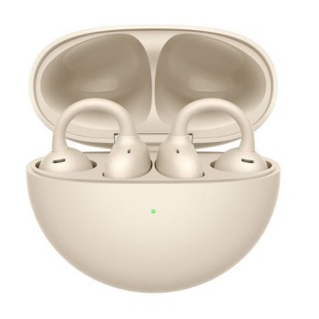 Huawei FreeClip Earbud Bluetooth Handsfree Ακουστικά με Θήκη Φόρτισης Μπεζ