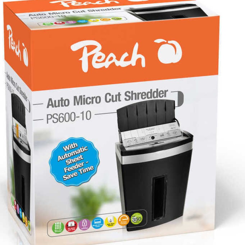 Peach Καταστροφέας Εγγράφων PS600-10 Micro Cut 7 Φύλλων με Κάδο 30lt 510787