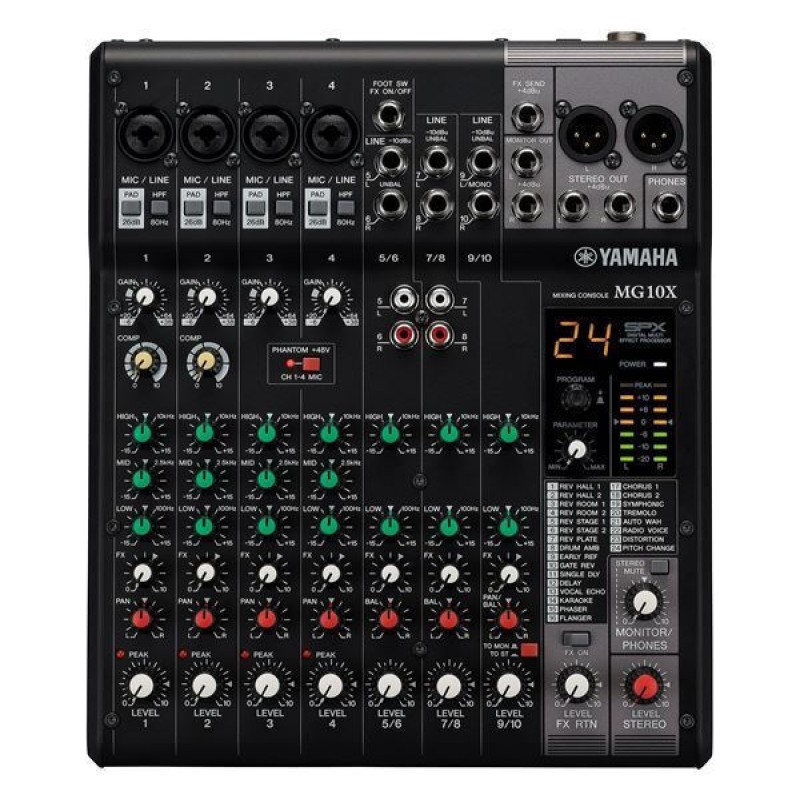 Yamaha MG10X Αναλογικός Μίκτης 10 Καναλιών με Phantom Power & 4 Εισόδους XLR