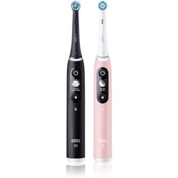 Oral-B iO Series 6 Ηλεκτρική Οδοντόβουρτσα με Χρονομετρητή, Αισθητήρα Πίεσης και Θήκη Ταξιδίου Duo Pack Black/Pink