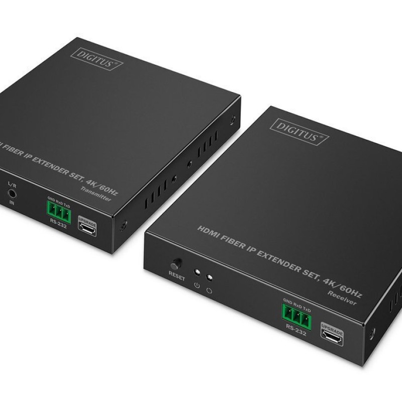 Hdmi Extender Digitus Set Fiber Ip 4k/60hz Black