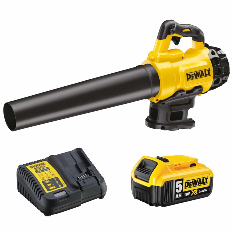 Dewalt Φυσητήρας Χειρός 18V με 1 Μπαταρία 5Ah & Ρύθμιση Έντασης με Μέγιστη Ταχύτητα Αέρα 200km/h