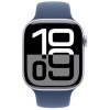 Apple Watch Series 10 Aluminium 42mm Αδιάβροχο με Παλμογράφο (Silver με Denim Sport Band (S/M))