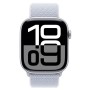 Apple Watch Series 10 Aluminium 42mm Αδιάβροχο με Παλμογράφο (Silver με Blue Cloud Sport Loop)